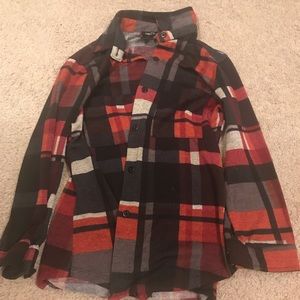 Black Grey and red button up Rue 21 shirt